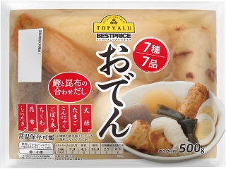 トップバリュ　ベストプライス　７種７品　おでん　鰹と昆布の合わせだし　袋５００ｇ